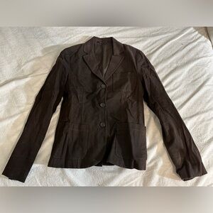 Theory Brown Cotton Lycra Women’s Blazer Size 4 Spandex